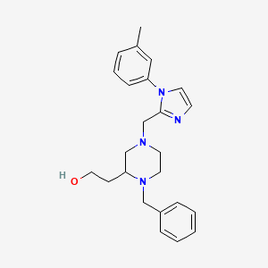 molecular formula C24H30N4O B6120248 2-(1-benzyl-4-{[1-(3-methylphenyl)-1H-imidazol-2-yl]methyl}-2-piperazinyl)ethanol 