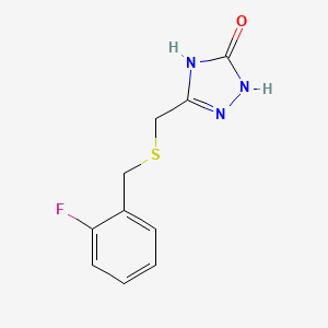 molecular formula C10H10FN3OS B6120268 5-{[(2-fluorobenzyl)thio]methyl}-2,4-dihydro-3H-1,2,4-triazol-3-one 