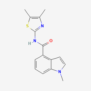 molecular formula C15H15N3OS B6120283 N-(4,5-dimethyl-1,3-thiazol-2-yl)-1-methyl-1H-indole-4-carboxamide 