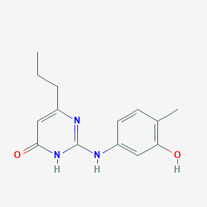 molecular formula C14H17N3O2 B6120290 2-[(3-hydroxy-4-methylphenyl)amino]-6-propyl-4(3H)-pyrimidinone 