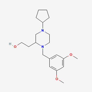 2-[4-cyclopentyl-1-(3,5-dimethoxybenzyl)-2-piperazinyl]ethanol