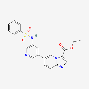 molecular formula C21H18N4O4S B612030 6-(5-(苯磺酰胺)吡啶-3-基)咪唑并[1,2-a]吡啶-3-羧酸乙酯 CAS No. 1276110-06-5