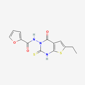 molecular formula C13H11N3O3S2 B6120336 N-(6-ethyl-2-mercapto-4-oxothieno[2,3-d]pyrimidin-3(4H)-yl)-2-furamide 