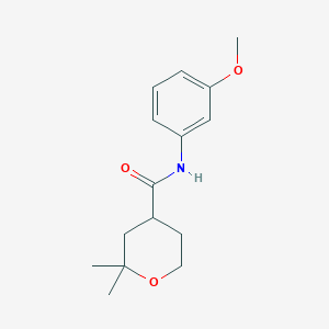 molecular formula C15H21NO3 B6120342 N-(3-methoxyphenyl)-2,2-dimethyltetrahydro-2H-pyran-4-carboxamide 