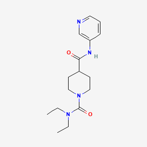 molecular formula C16H24N4O2 B6120350 N~1~,N~1~-diethyl-N~4~-3-pyridinyl-1,4-piperidinedicarboxamide 