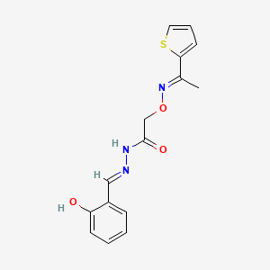 molecular formula C15H15N3O3S B6120355 N'-(2-hydroxybenzylidene)-2-({[1-(2-thienyl)ethylidene]amino}oxy)acetohydrazide 