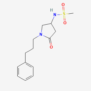 molecular formula C14H20N2O3S B6120362 N-[5-oxo-1-(3-phenylpropyl)-3-pyrrolidinyl]methanesulfonamide 