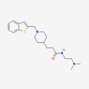 molecular formula C21H31N3OS B6120364 3-[1-(1-benzothien-2-ylmethyl)-4-piperidinyl]-N-[2-(dimethylamino)ethyl]propanamide 
