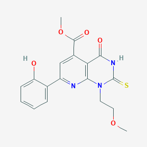 molecular formula C18H17N3O5S B6120375 methyl 7-(2-hydroxyphenyl)-2-mercapto-1-(2-methoxyethyl)-4-oxo-1,4-dihydropyrido[2,3-d]pyrimidine-5-carboxylate 