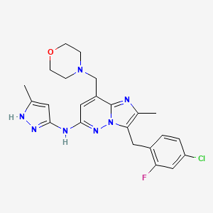 molecular formula C23H25ClFN7O B612038 Gandotinib CAS No. 1229236-86-5