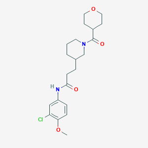 molecular formula C21H29ClN2O4 B6120383 N-(3-chloro-4-methoxyphenyl)-3-[1-(tetrahydro-2H-pyran-4-ylcarbonyl)-3-piperidinyl]propanamide 