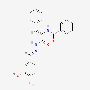 molecular formula C23H19N3O4 B6120405 N-(1-{[2-(3,4-dihydroxybenzylidene)hydrazino]carbonyl}-2-phenylvinyl)benzamide 
