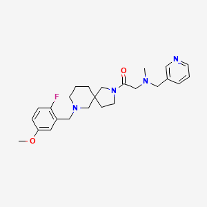 molecular formula C25H33FN4O2 B6120445 2-[7-(2-fluoro-5-methoxybenzyl)-2,7-diazaspiro[4.5]dec-2-yl]-N-methyl-2-oxo-N-(3-pyridinylmethyl)ethanamine 