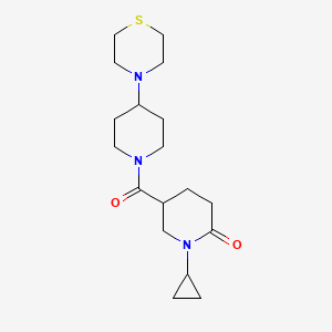 molecular formula C18H29N3O2S B6120448 1-cyclopropyl-5-{[4-(4-thiomorpholinyl)-1-piperidinyl]carbonyl}-2-piperidinone 