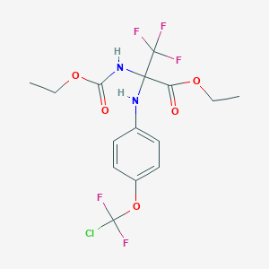 molecular formula C15H16ClF5N2O5 B6120453 ethyl 2-({4-[chloro(difluoro)methoxy]phenyl}amino)-N-(ethoxycarbonyl)-3,3,3-trifluoroalaninate 