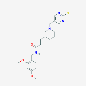 molecular formula C23H32N4O3S B6120454 N-(2,4-dimethoxybenzyl)-3-(1-{[2-(methylthio)-5-pyrimidinyl]methyl}-3-piperidinyl)propanamide 