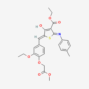 molecular formula C26H27NO7S B6120455 ethyl 5-[3-ethoxy-4-(2-methoxy-2-oxoethoxy)benzylidene]-2-[(4-methylphenyl)amino]-4-oxo-4,5-dihydro-3-thiophenecarboxylate 