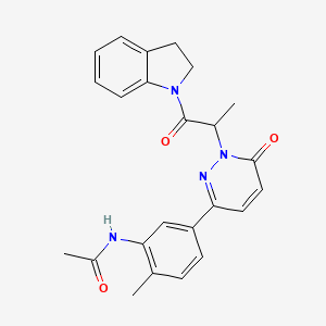 molecular formula C24H24N4O3 B6120470 N-(5-{1-[2-(2,3-dihydro-1H-indol-1-yl)-1-methyl-2-oxoethyl]-6-oxo-1,6-dihydro-3-pyridazinyl}-2-methylphenyl)acetamide 