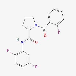 molecular formula C18H15F3N2O2 B6120482 N-(2,5-difluorophenyl)-1-(2-fluorobenzoyl)prolinamide 