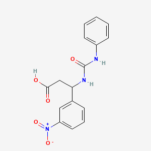 molecular formula C16H15N3O5 B6120483 3-[(anilinocarbonyl)amino]-3-(3-nitrophenyl)propanoic acid 