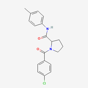 molecular formula C19H19ClN2O2 B6120491 1-(4-chlorobenzoyl)-N-(4-methylphenyl)prolinamide 