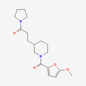 molecular formula C18H26N2O4 B6120499 1-(5-methoxy-2-furoyl)-3-[3-oxo-3-(1-pyrrolidinyl)propyl]piperidine 