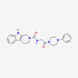 molecular formula C24H27N5O2 B6120503 N-[2-oxo-2-(4-phenyl-1-piperazinyl)ethyl]-1,3,4,9-tetrahydro-2H-beta-carboline-2-carboxamide 