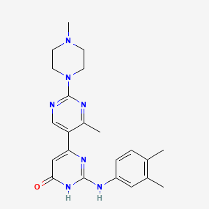 molecular formula C22H27N7O B6120524 2-[(3,4-dimethylphenyl)amino]-4'-methyl-2'-(4-methyl-1-piperazinyl)-4,5'-bipyrimidin-6(1H)-one 