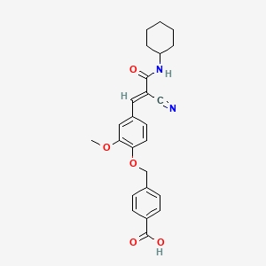 molecular formula C25H26N2O5 B6120531 4-({4-[2-cyano-3-(cyclohexylamino)-3-oxo-1-propen-1-yl]-2-methoxyphenoxy}methyl)benzoic acid 