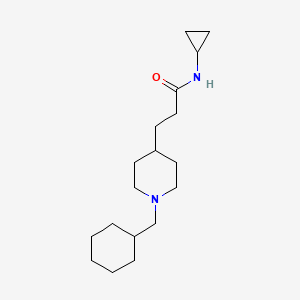 molecular formula C18H32N2O B6120538 3-[1-(cyclohexylmethyl)-4-piperidinyl]-N-cyclopropylpropanamide 