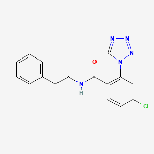 molecular formula C16H14ClN5O B6120582 4-chloro-N-(2-phenylethyl)-2-(1H-tetrazol-1-yl)benzamide 