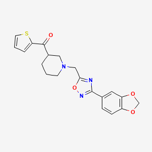molecular formula C20H19N3O4S B6120590 (1-{[3-(1,3-benzodioxol-5-yl)-1,2,4-oxadiazol-5-yl]methyl}-3-piperidinyl)(2-thienyl)methanone 