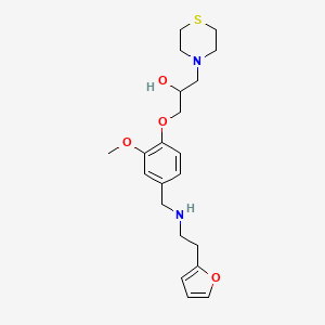 molecular formula C21H30N2O4S B6120594 1-[4-({[2-(2-furyl)ethyl]amino}methyl)-2-methoxyphenoxy]-3-(4-thiomorpholinyl)-2-propanol 