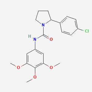 molecular formula C20H23ClN2O4 B6120601 2-(4-chlorophenyl)-N-(3,4,5-trimethoxyphenyl)-1-pyrrolidinecarboxamide 