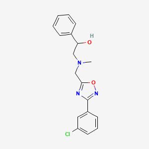 molecular formula C18H18ClN3O2 B6120611 2-[{[3-(3-chlorophenyl)-1,2,4-oxadiazol-5-yl]methyl}(methyl)amino]-1-phenylethanol 