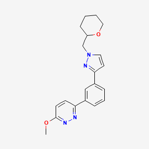 molecular formula C20H22N4O2 B6120633 3-methoxy-6-{3-[1-(tetrahydro-2H-pyran-2-ylmethyl)-1H-pyrazol-3-yl]phenyl}pyridazine 
