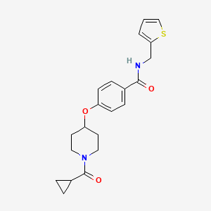 molecular formula C21H24N2O3S B6120645 4-{[1-(cyclopropylcarbonyl)-4-piperidinyl]oxy}-N-(2-thienylmethyl)benzamide 