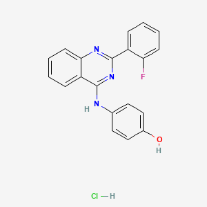 molecular formula C20H15ClFN3O B6120653 4-{[2-(2-fluorophenyl)-4-quinazolinyl]amino}phenol hydrochloride 