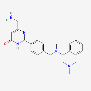 molecular formula C23H29N5O B6120660 6-(aminomethyl)-2-(4-{[[2-(dimethylamino)-1-phenylethyl](methyl)amino]methyl}phenyl)-4(3H)-pyrimidinone bis(trifluoroacetate) 