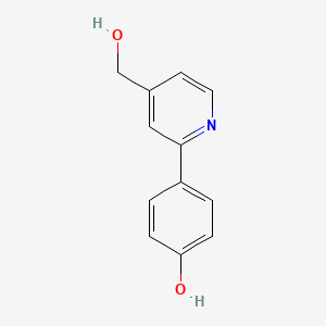 molecular formula C12H11NO2 B6120669 4-[4-(hydroxymethyl)pyridin-2-yl]phenol 