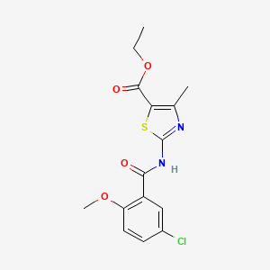 molecular formula C15H15ClN2O4S B6120676 ethyl 2-[(5-chloro-2-methoxybenzoyl)amino]-4-methyl-1,3-thiazole-5-carboxylate 