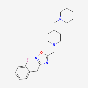 molecular formula C21H29FN4O B6120687 1-{[3-(2-fluorobenzyl)-1,2,4-oxadiazol-5-yl]methyl}-4-(1-piperidinylmethyl)piperidine 