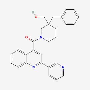molecular formula C28H27N3O2 B6120713 (3-benzyl-1-{[2-(3-pyridinyl)-4-quinolinyl]carbonyl}-3-piperidinyl)methanol 