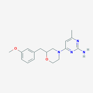 molecular formula C17H22N4O2 B6120754 4-[2-(3-methoxybenzyl)-4-morpholinyl]-6-methyl-2-pyrimidinamine 
