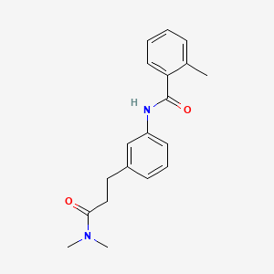 molecular formula C19H22N2O2 B6120777 N-{3-[3-(dimethylamino)-3-oxopropyl]phenyl}-2-methylbenzamide 