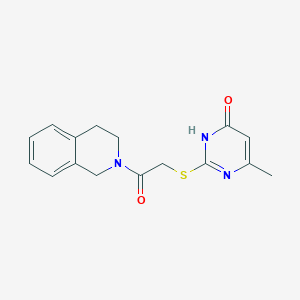 molecular formula C16H17N3O2S B6120791 2-{[2-(3,4-dihydro-2(1H)-isoquinolinyl)-2-oxoethyl]thio}-6-methyl-4-pyrimidinol 