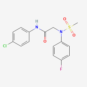 molecular formula C15H14ClFN2O3S B6120803 N~1~-(4-chlorophenyl)-N~2~-(4-fluorophenyl)-N~2~-(methylsulfonyl)glycinamide 