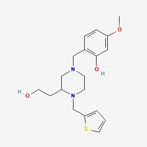 molecular formula C19H26N2O3S B6120814 2-{[3-(2-hydroxyethyl)-4-(2-thienylmethyl)-1-piperazinyl]methyl}-5-methoxyphenol 