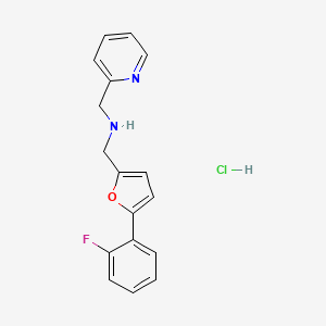 molecular formula C17H16ClFN2O B6120834 {[5-(2-fluorophenyl)-2-furyl]methyl}(2-pyridinylmethyl)amine hydrochloride 