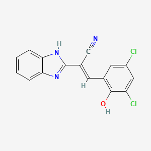 molecular formula C16H9Cl2N3O B6120841 2-(1H-benzimidazol-2-yl)-3-(3,5-dichloro-2-hydroxyphenyl)acrylonitrile 